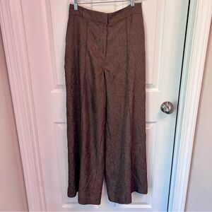 House of Harlow 1960 Wide leg Crinkle pants Medium chocolate brown High waist